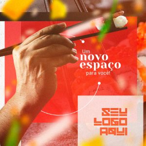 Post Feed Comida Japonesa Um Novo Espaço Social Media PSD Editável