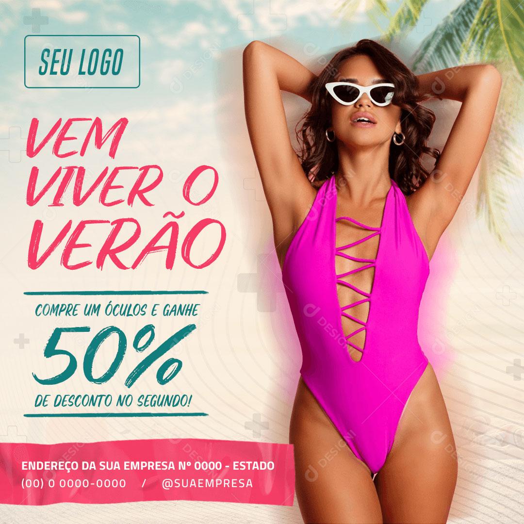 Vem Viver O Verão Cuide Da Saúde Ocular Social Media PSD Editável