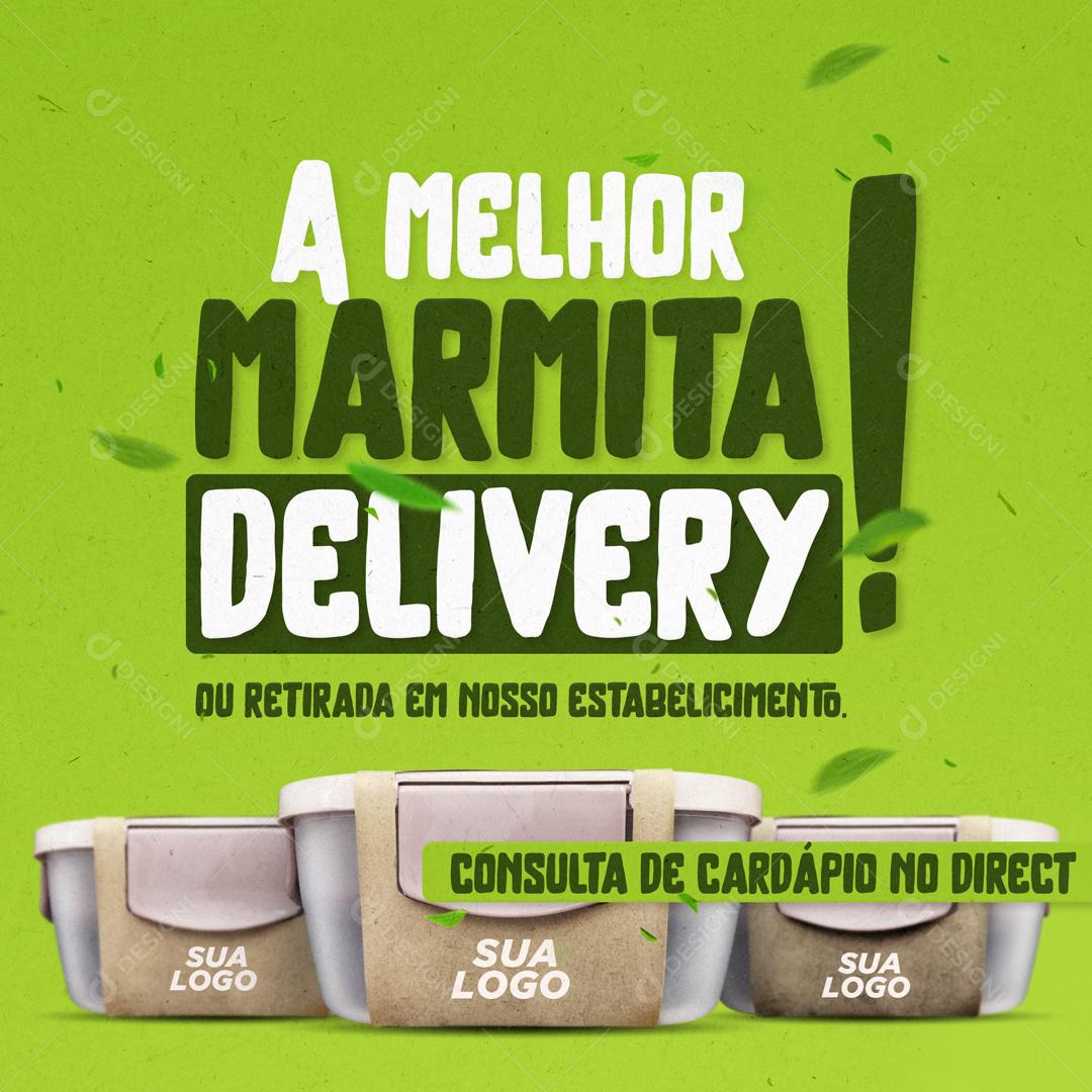A Melhor Marmita Delivery Social Media PSD Editável