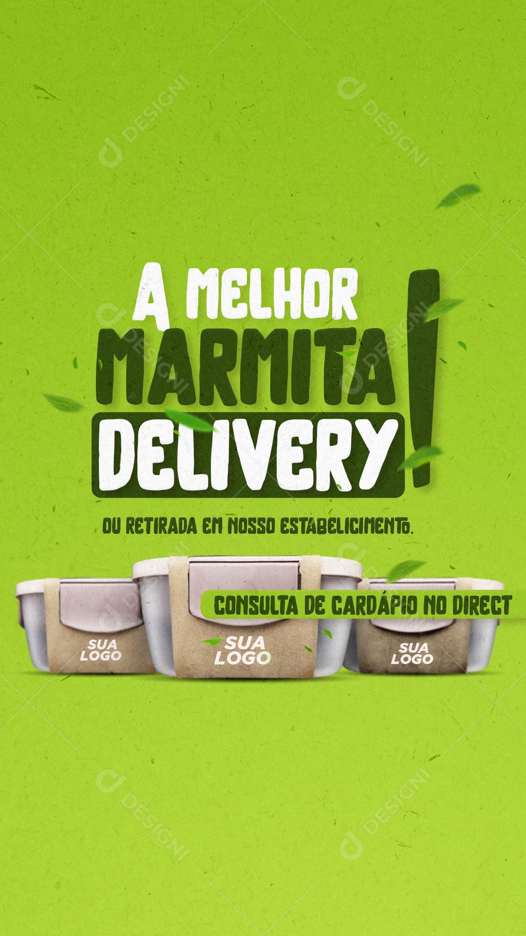 Story A Melhor Marmita Delivery Social Media PSD Editável