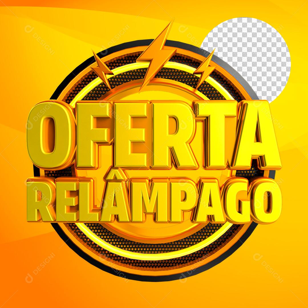 Selo 3D para Composição Oferta Relâmpago PSD