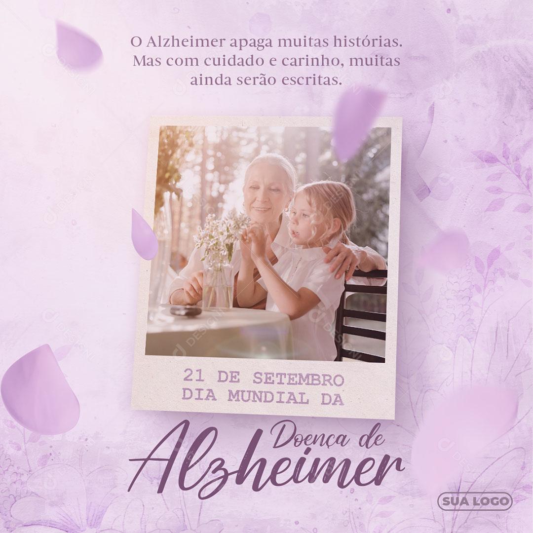 Post Feed 21 de Setembro Dia Mundial do Alzheimer Social Media PSD Editável