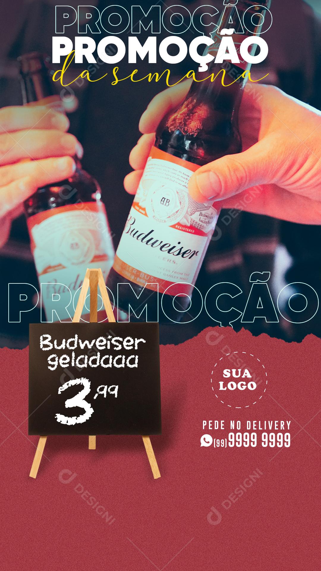 Post Story Distribuidora Promoção da Semana Bebida Social Media PSD Editável