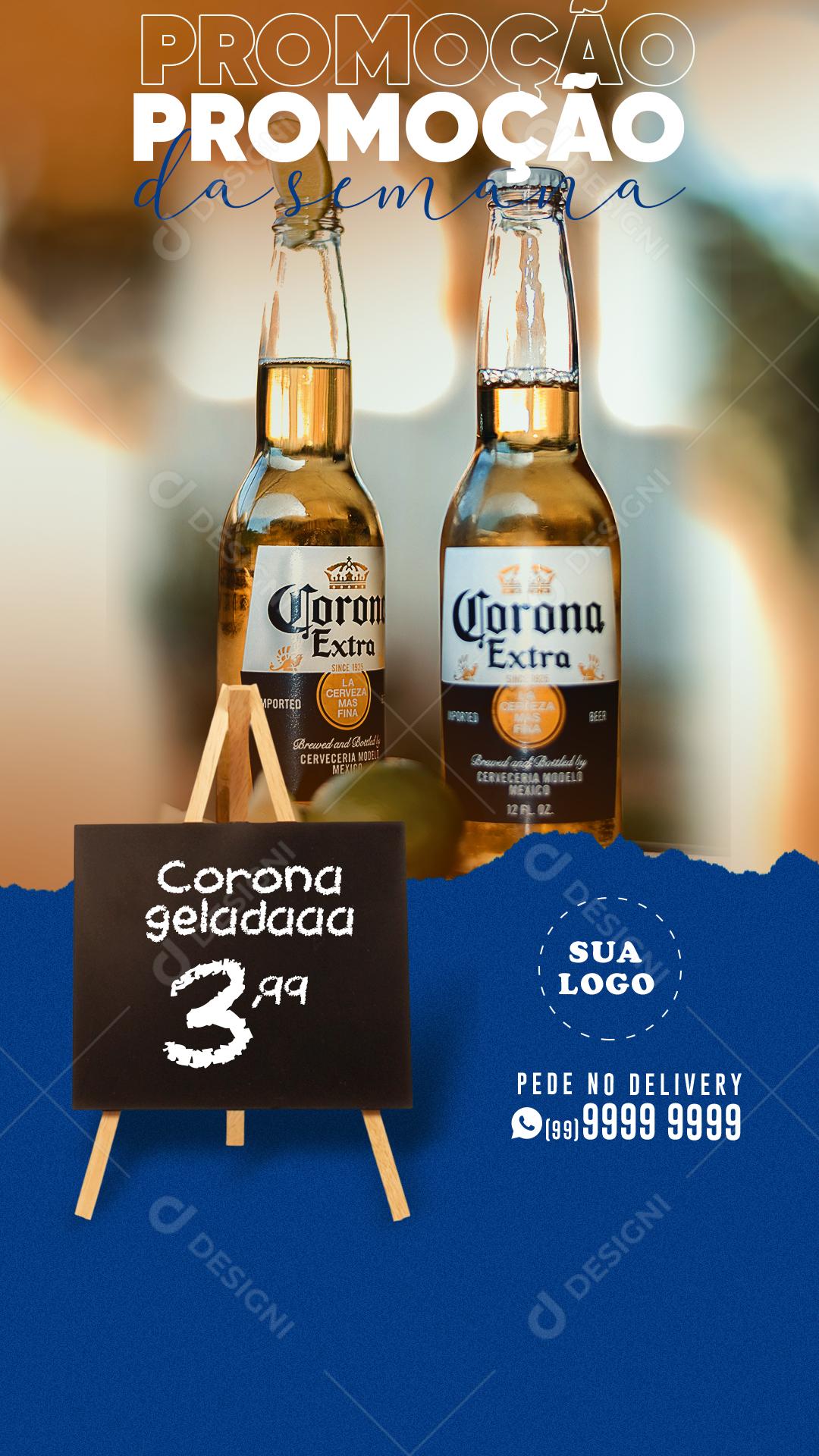 Post Story Distribuidora Promoção da Semana Bebida Social Media PSD Editável