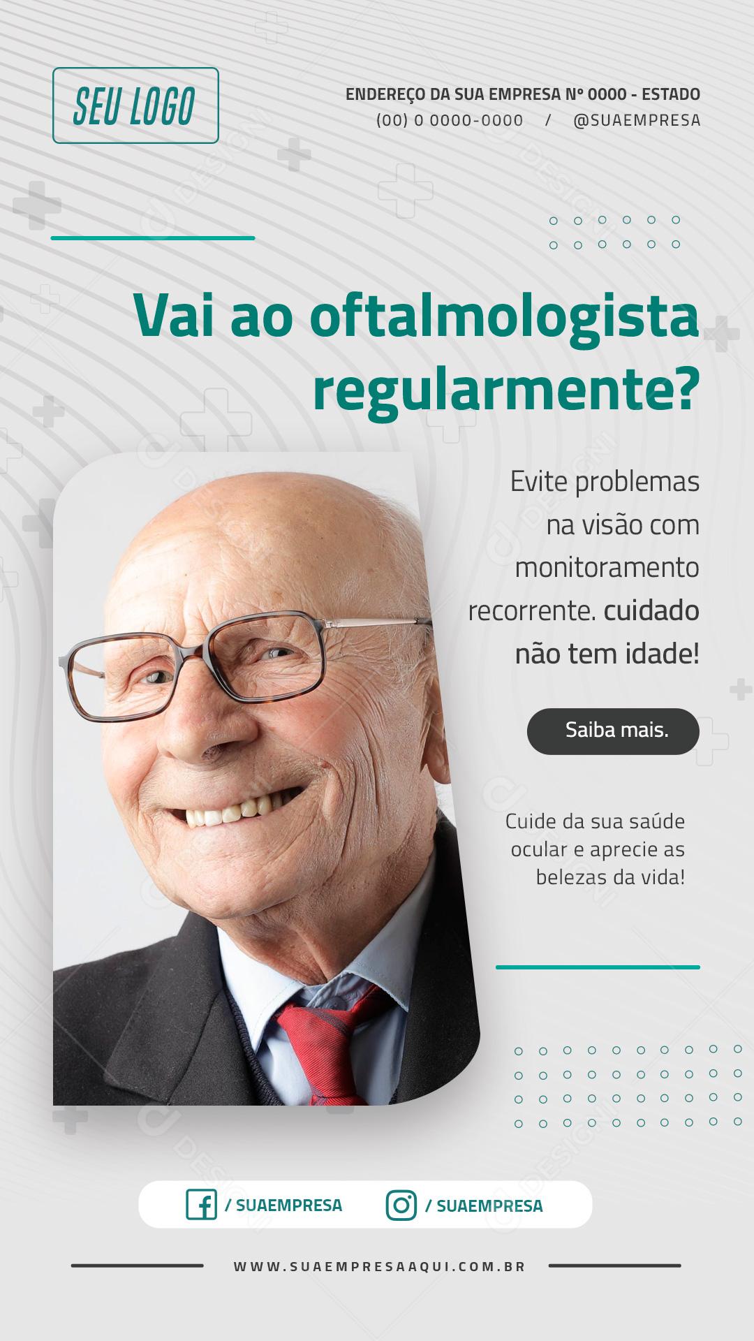 Post Story Ótica Vai ao Oftalmologista Regularmente Social Media PSD Editável