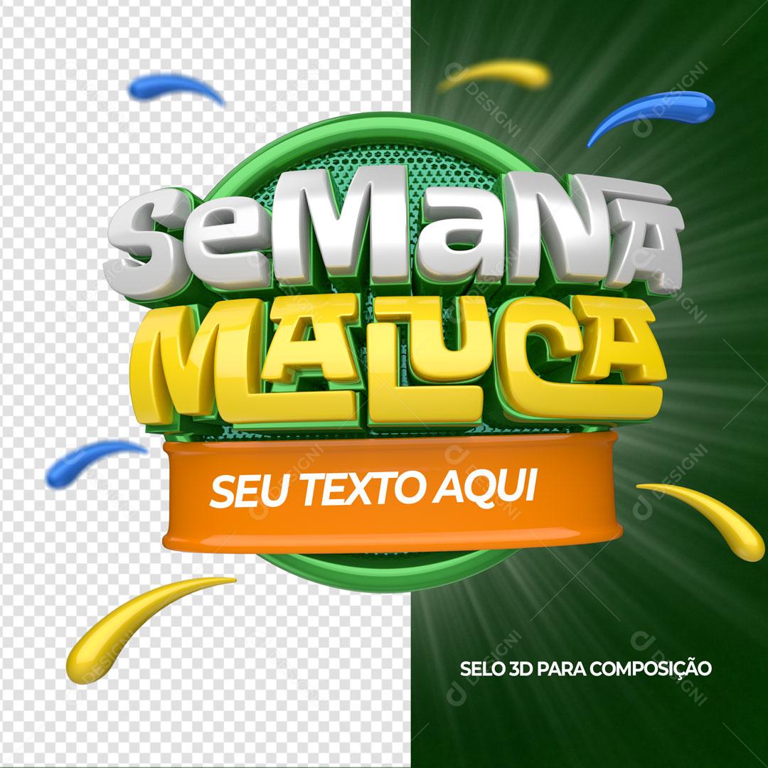 Crazy Week 3D Stamp For Compositing Editable PSD