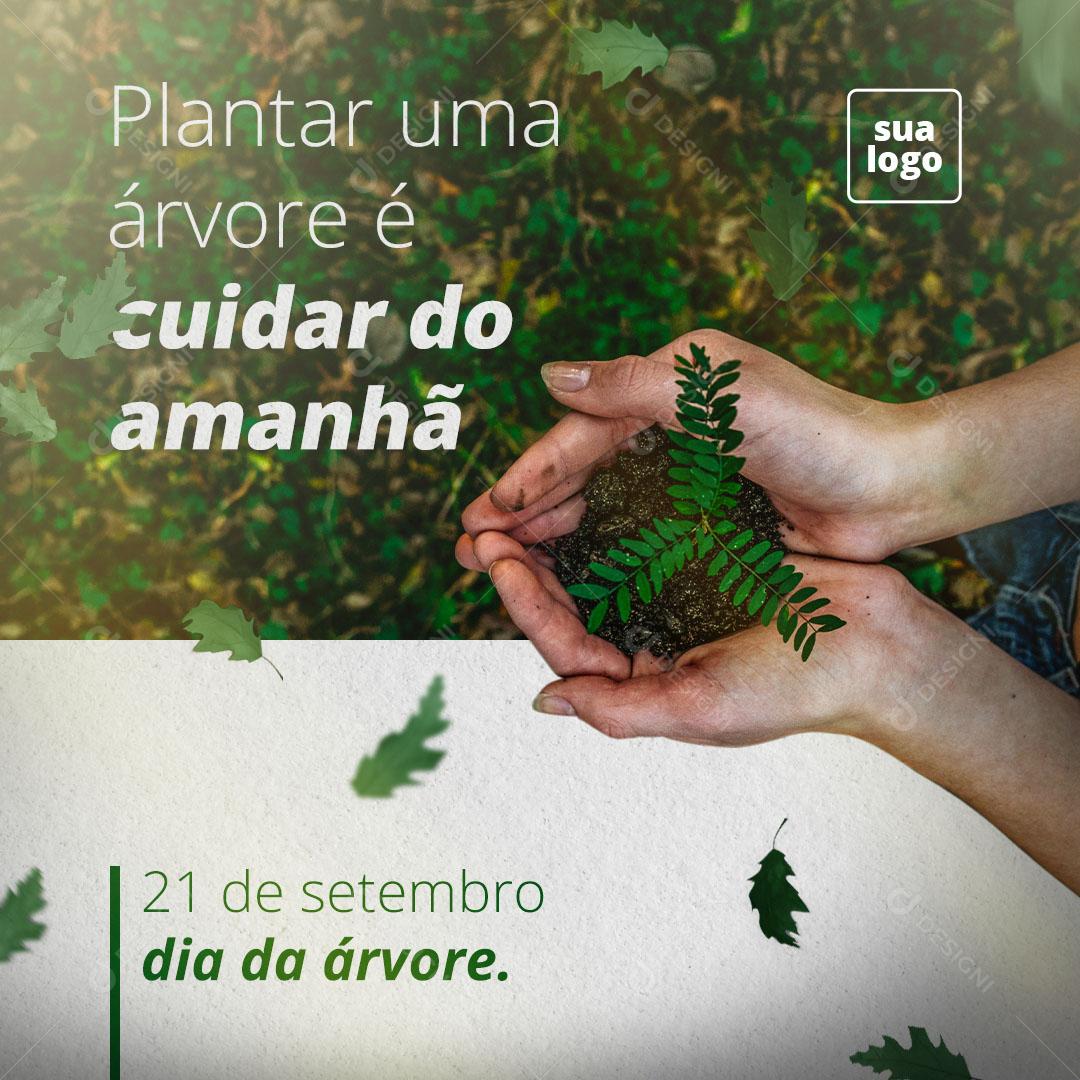 Post Feed Dia da Árvore Plantar Uma Árvore Social Media PSD Editável