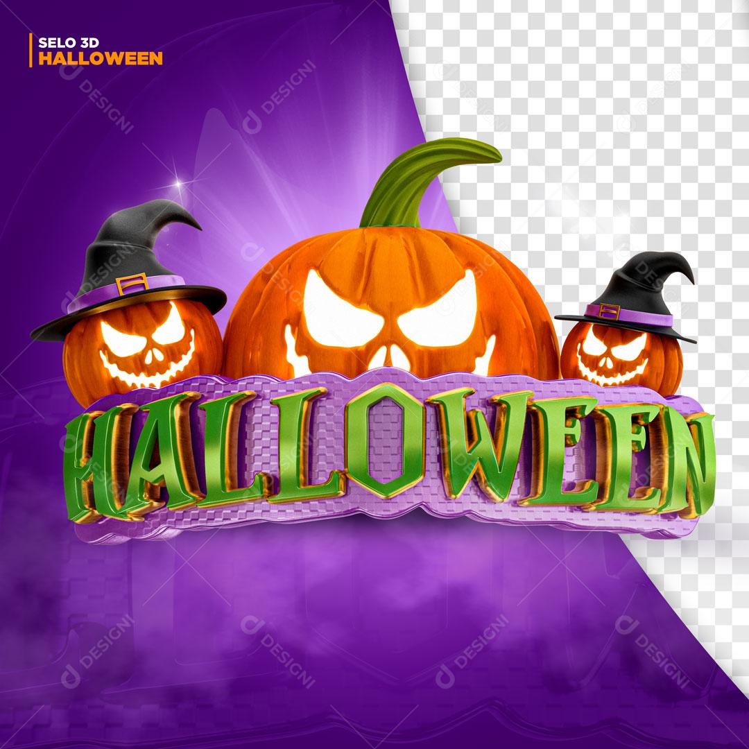 Halloween Selo 3D Para Composição PSD Editável