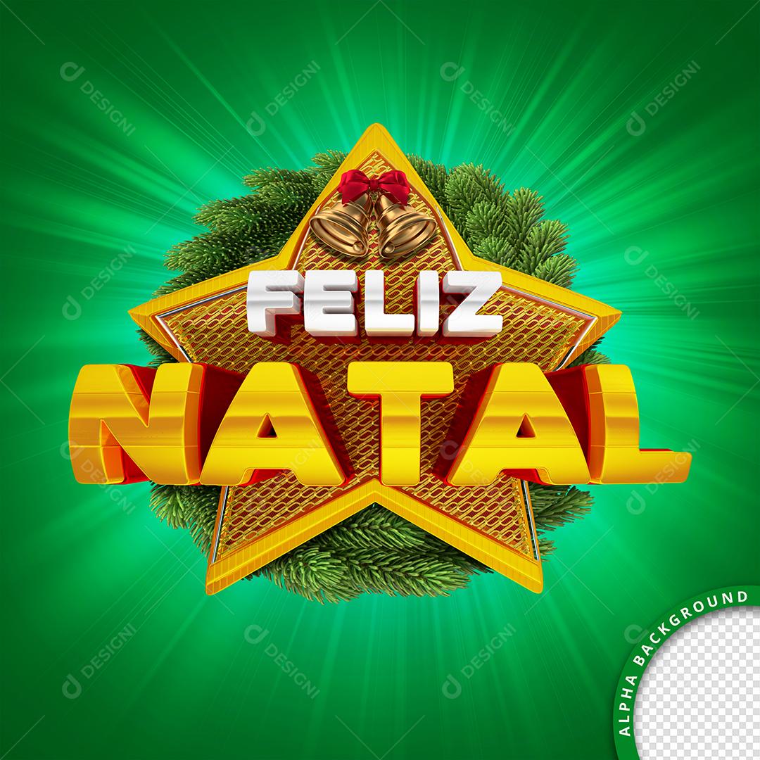 Feliz Natal Selo 3D Para Composição PSD Editável