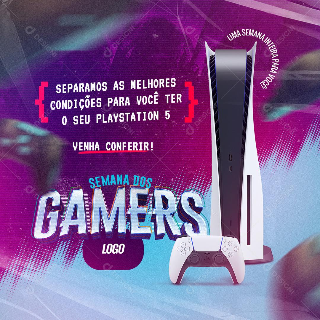 Semana dos Gamers Playstation 5 Social Media PSD Editável
