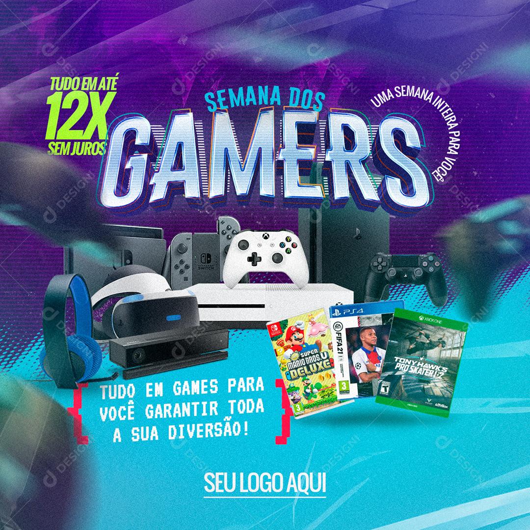 Semana dos Gamers Tudo em Gamers Social Media PSD Editável