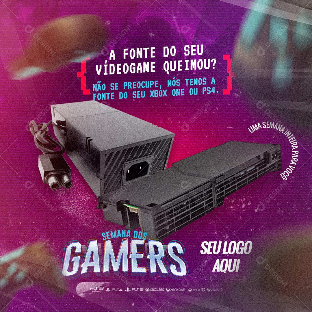 Semana dos Gamers Fontes para Videogames Social Media PSD Editável