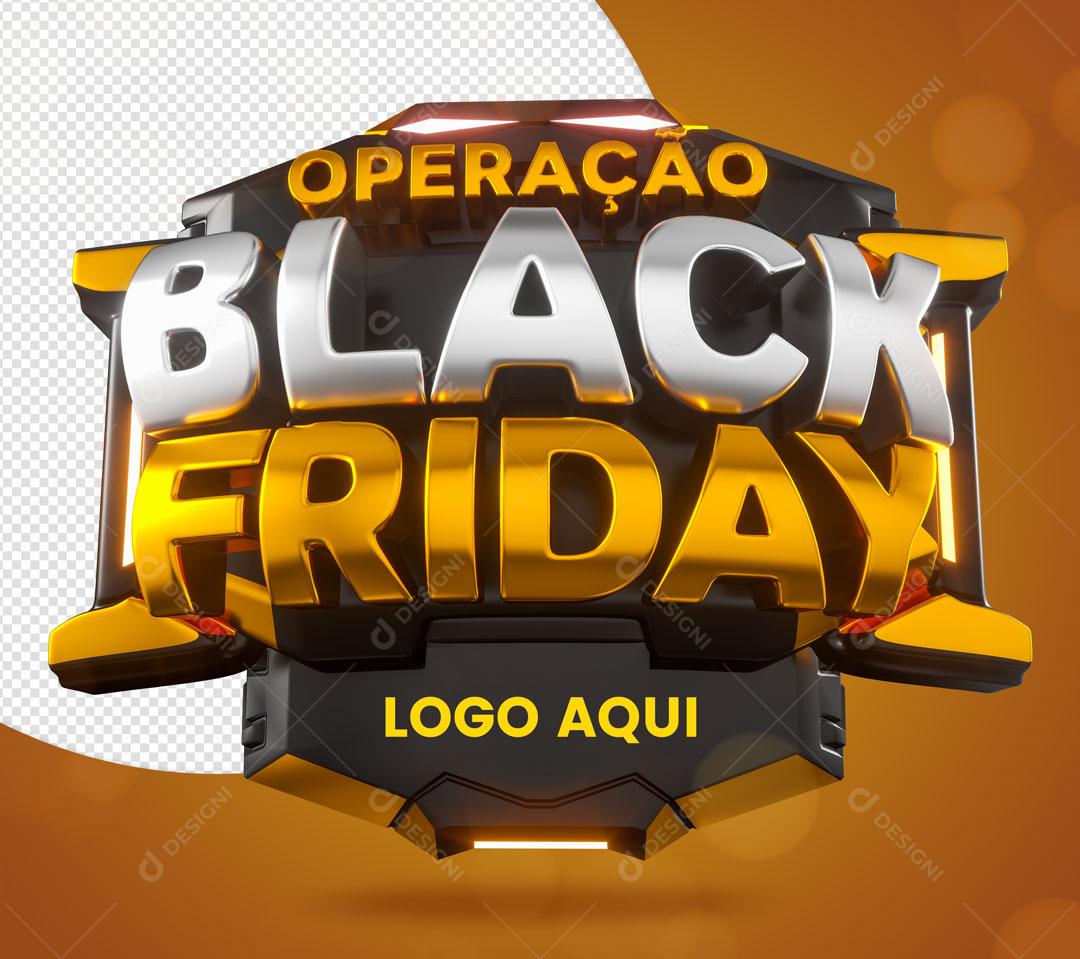 Operação Black Friday Selo 3D Para Composição PSD Editável