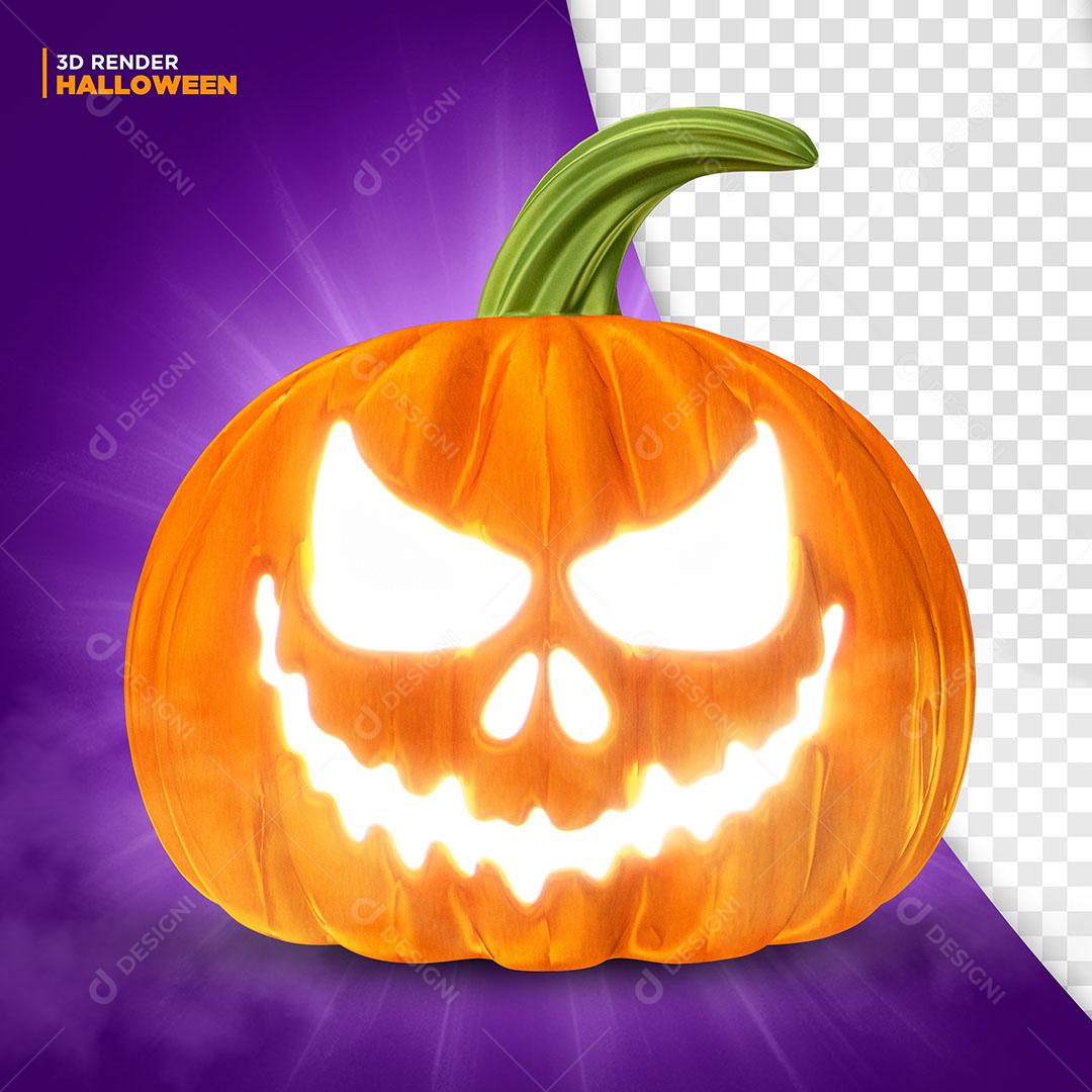 Abóbora de Halloween Elemento 3D Para Composiçao PSD