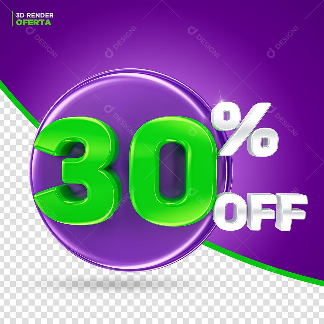 30% Off Elemento 3D Para Composição PSD