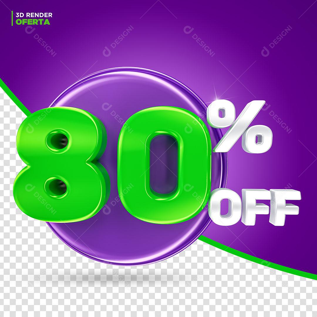 80% Off Elemento 3D Para Composição PSD