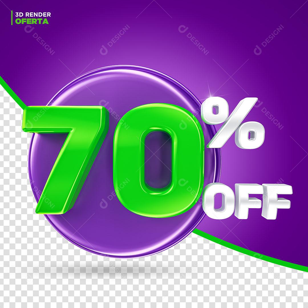 70% Off Elemento 3D Para Composição PSD