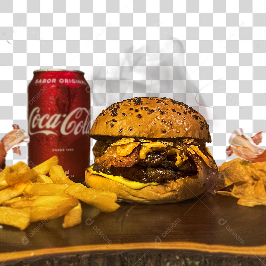 Combo Hambúrguer PNG Transparente