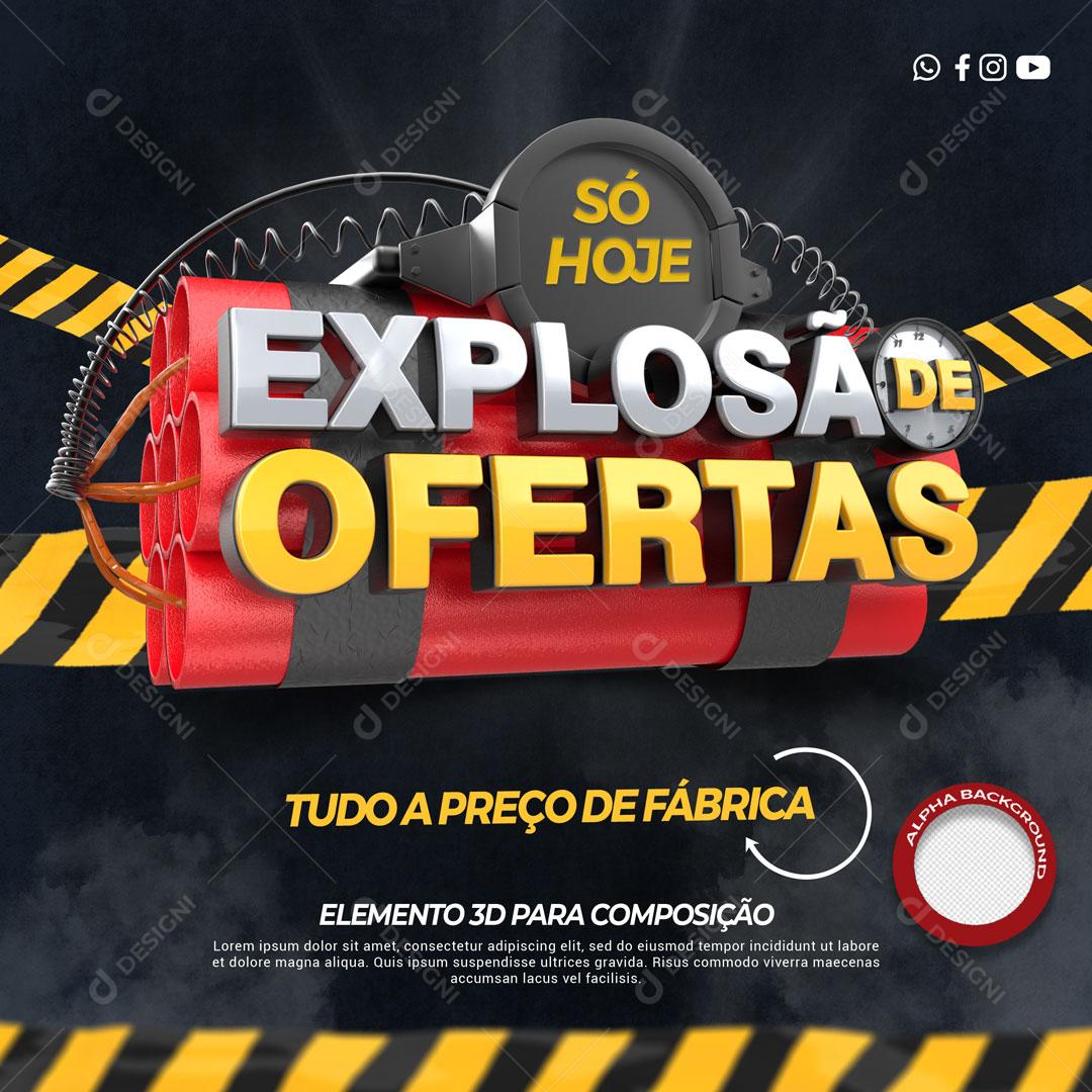 Explosão de Ofertas Selo 3D Para Composição PSD Editável