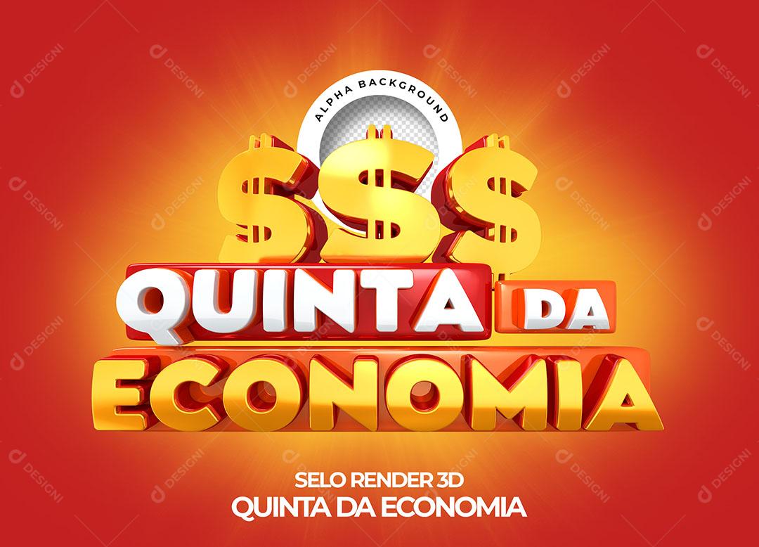 Quinta da Ecomonia Selo 3D Para Composição PNG Transparente