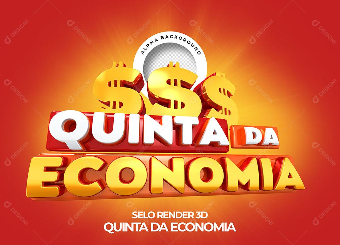 Quinta da Ecomonia Selo 3D Para Composição PNG Transparente