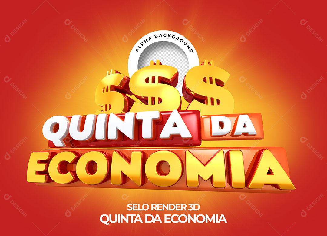 Quinta da Ecomonia Selo 3D Para Composição PNG Transparente