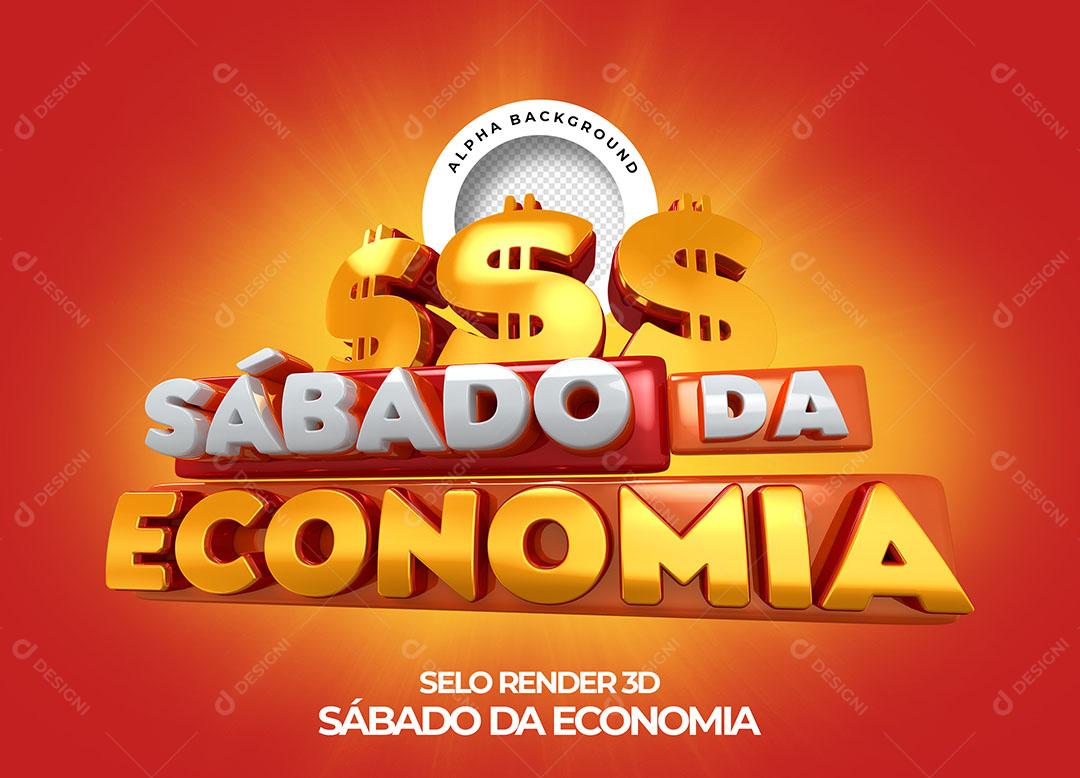 Sábado da Economia Selo 3D Para Composição PNG Transparente