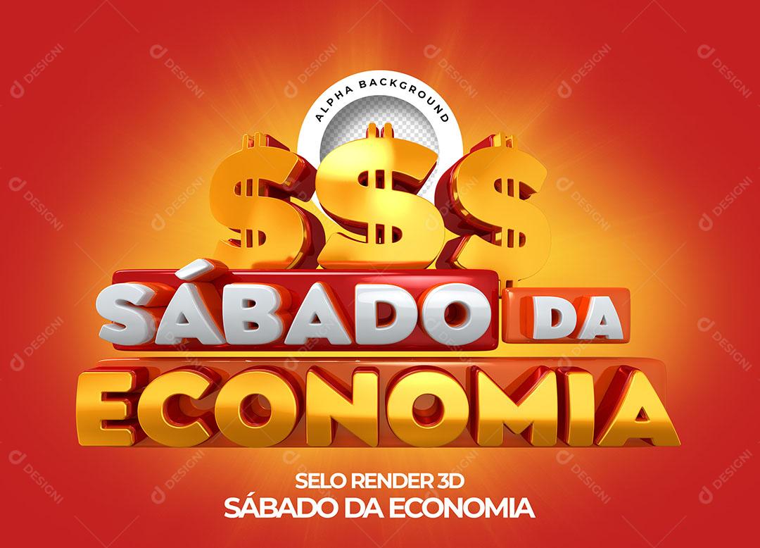 Sábado da Economia Selo 3D Para Composição PNG Transparente