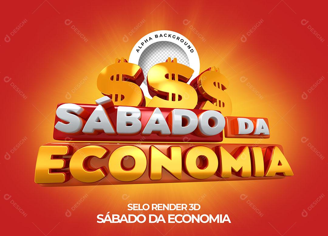 Sábado da Economia Selo 3D Para Composição PNG Transparente