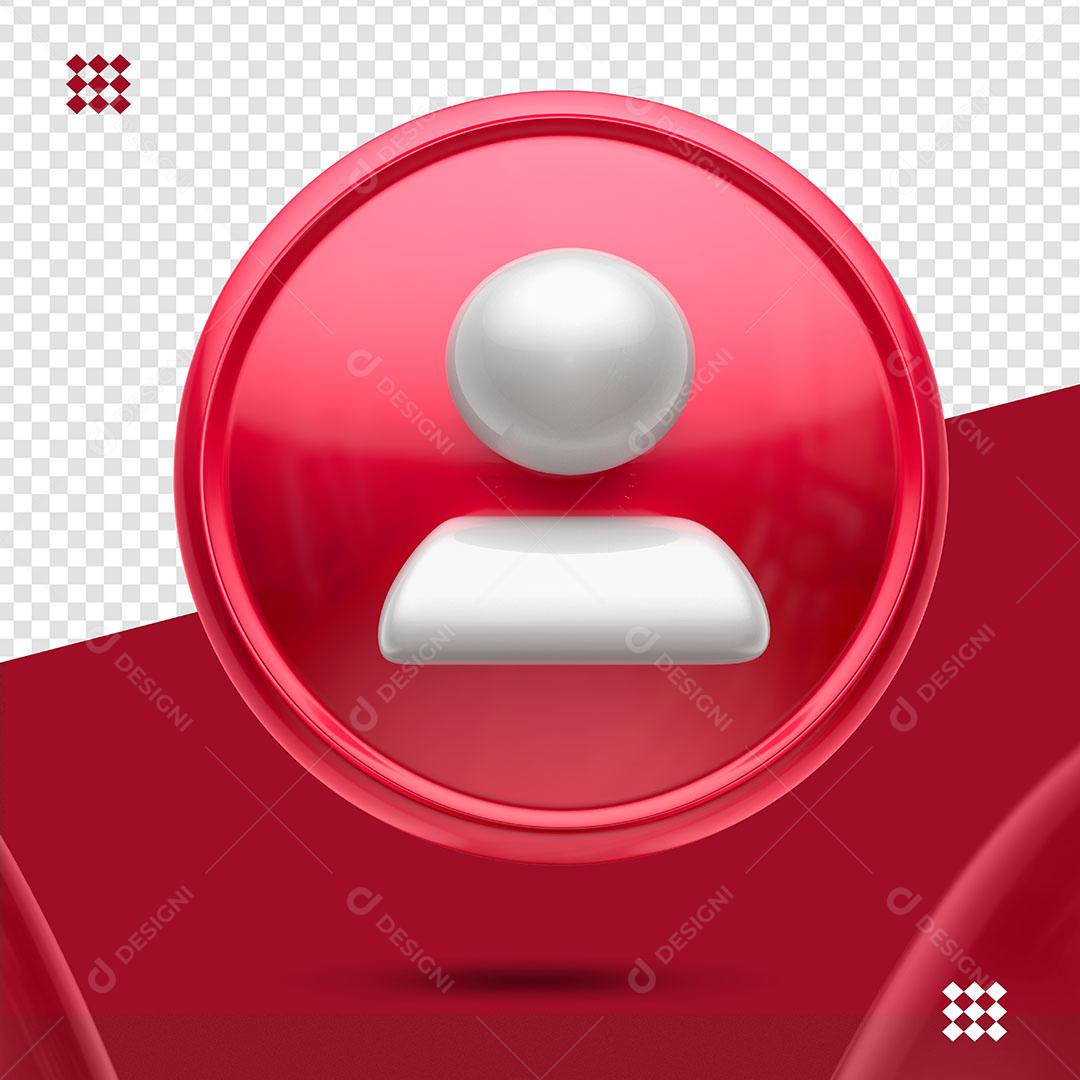 Seguidor Ícone 3D Instagram Redes Sociais Para Composição PSD