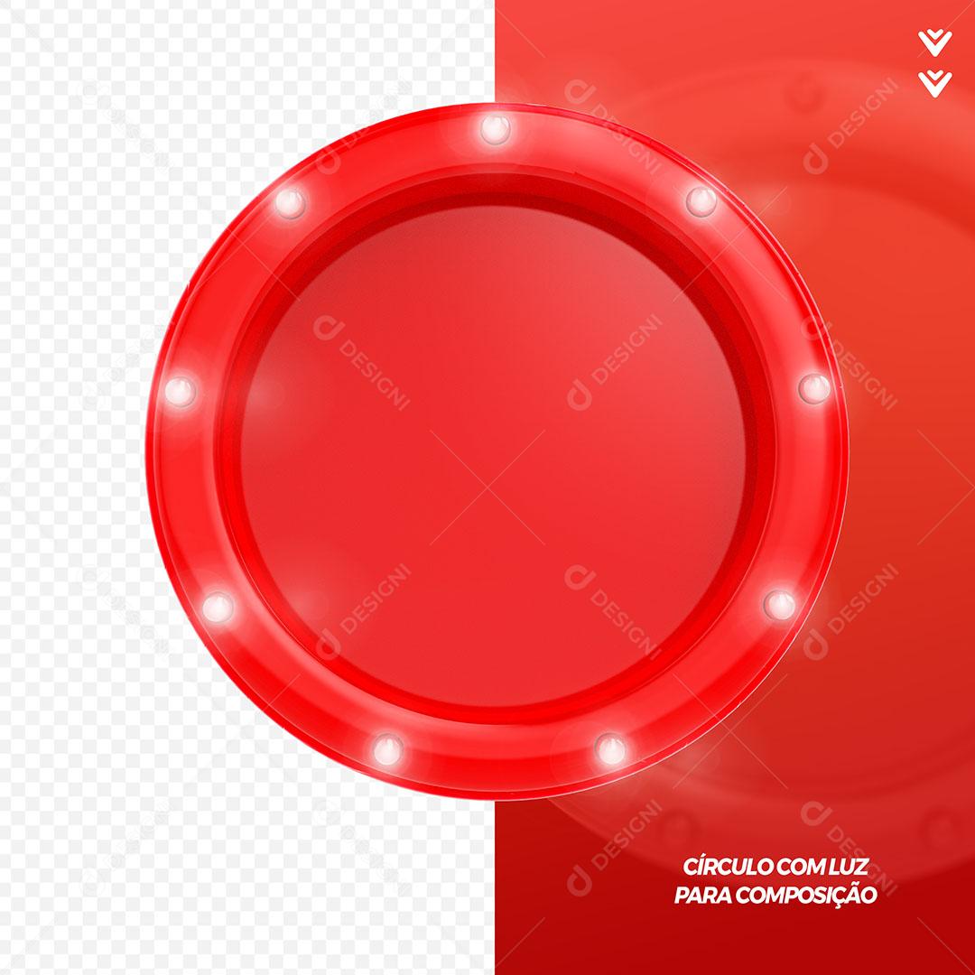 Circulo Com Luzes Elemento 3D Para Composição PSD Editável