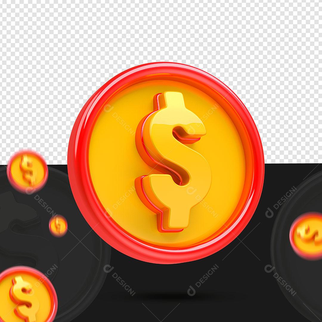 Ícones 3D Composição Elementos Circulo Luzes