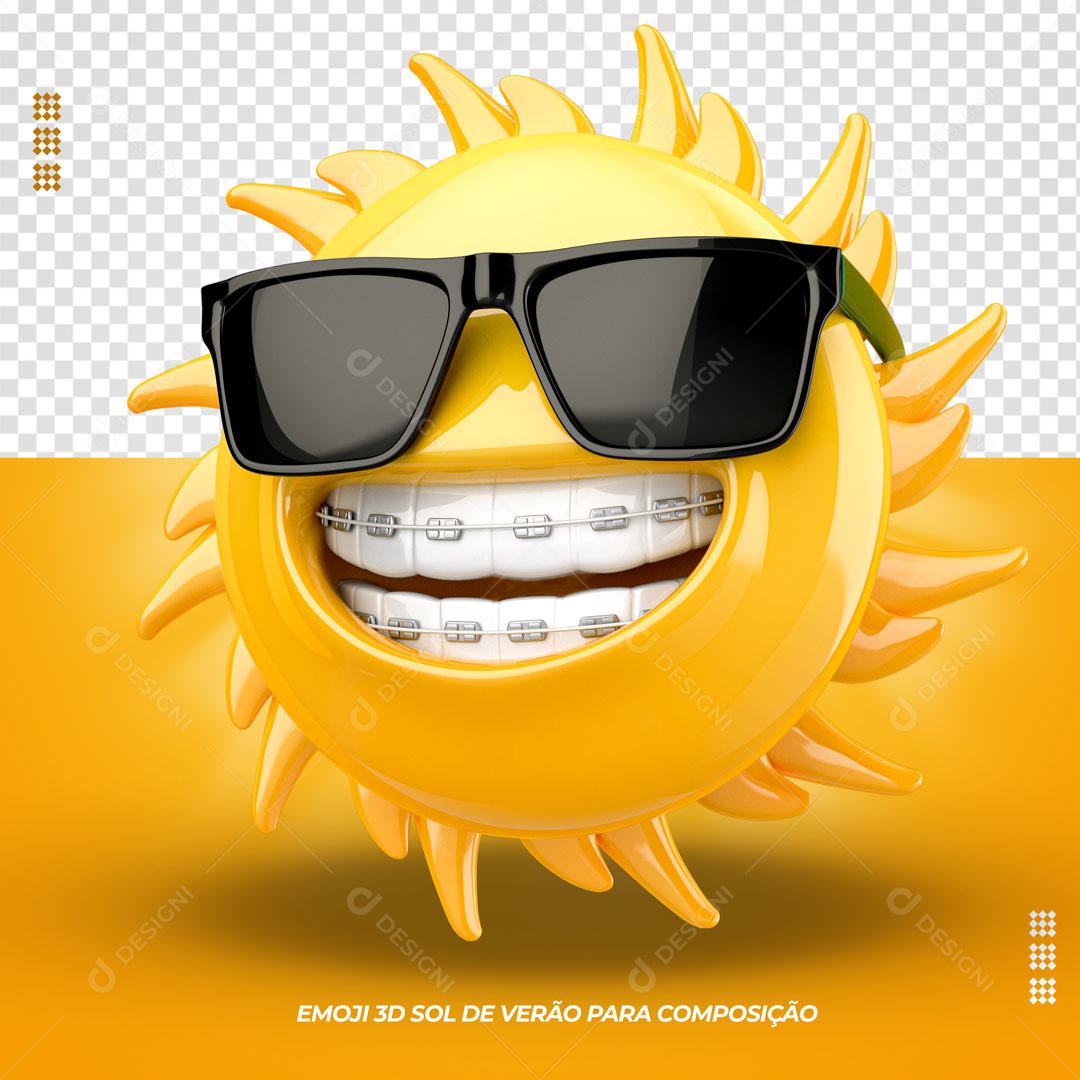 Emoji de Óculos Sorrindo Elemento 3D Para Composição PSD