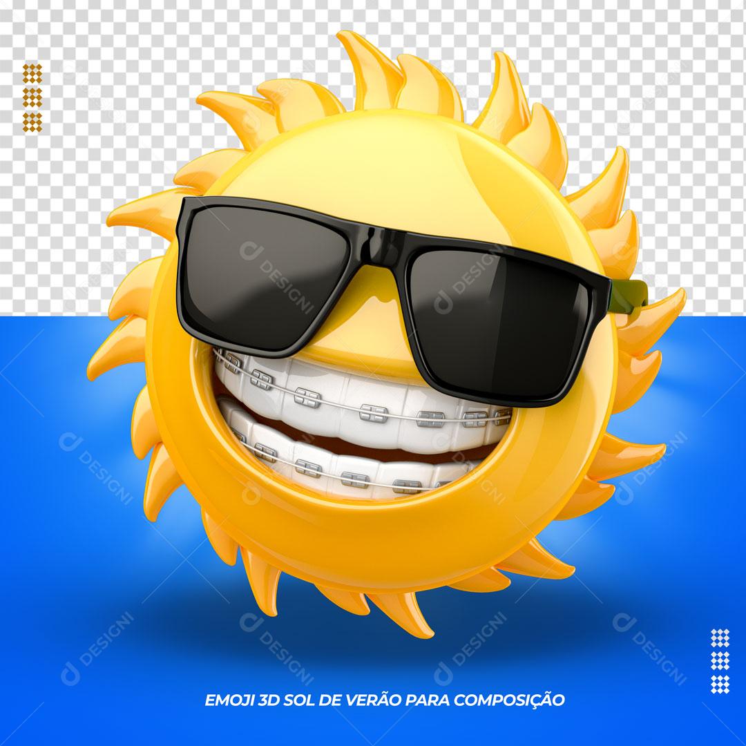 Emoji de Óculos Sorrindo Elemento 3D Para Composição PSD