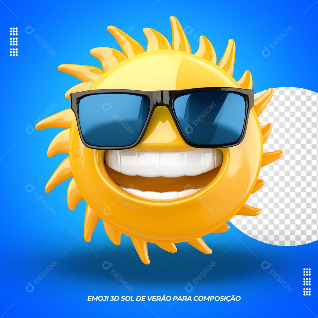 Emoji de Óculos Sorrindo Elemento 3D Para Composição PSD