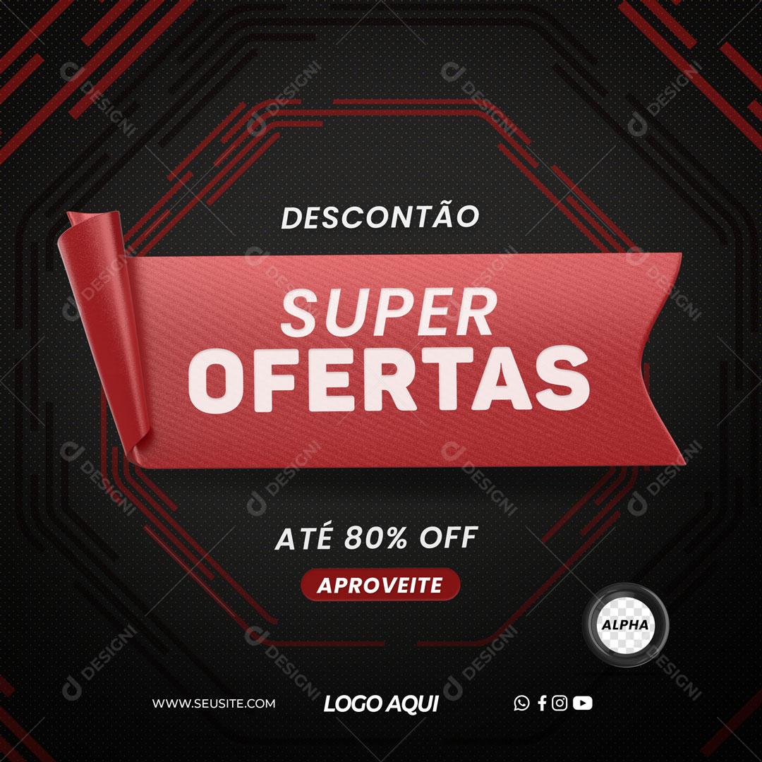 Super Ofertas Ate 80% Off Aproveite Selo 3D Textos Editáveis PSD