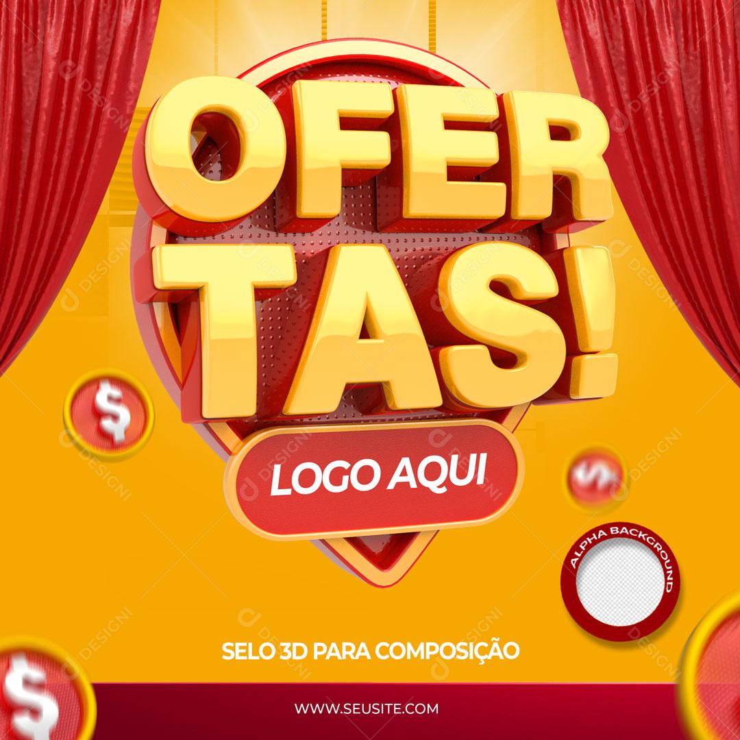 Ofertas Selo 3D Para Composição Textos Editáveis PSD