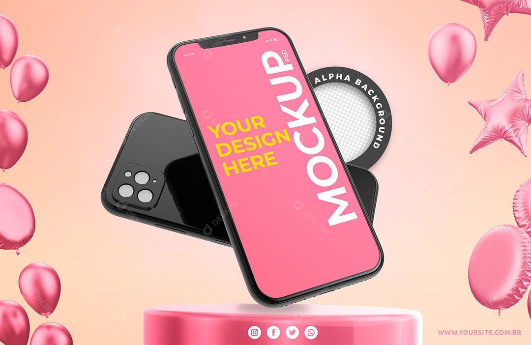 Mockup de Celular Smartphone PSD Editável