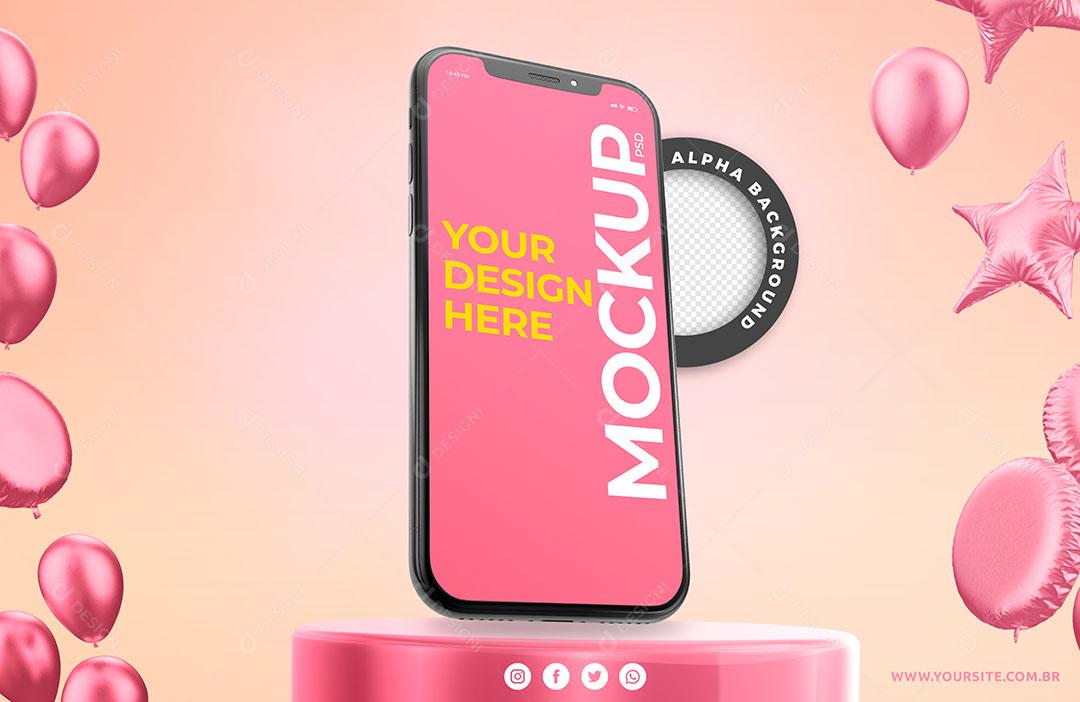 Mockup Celular Smartphone PSD Editável