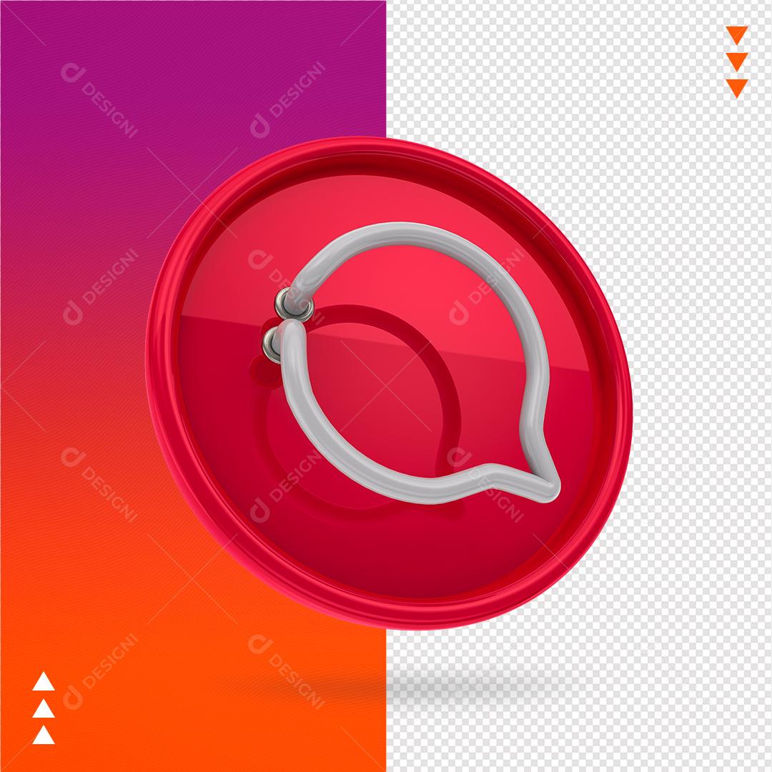 Elemento 3D para Composição Ícone Comentário Instagram PNG Transparente Sem Fundo