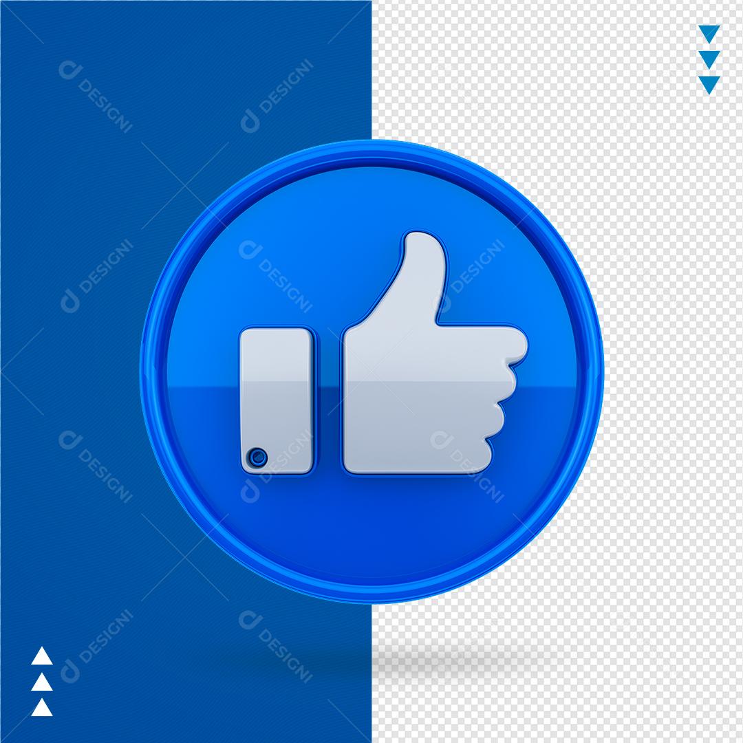 Elemento 3D para Composição Like Facebook Instagram PNG Transparente Sem Fundo