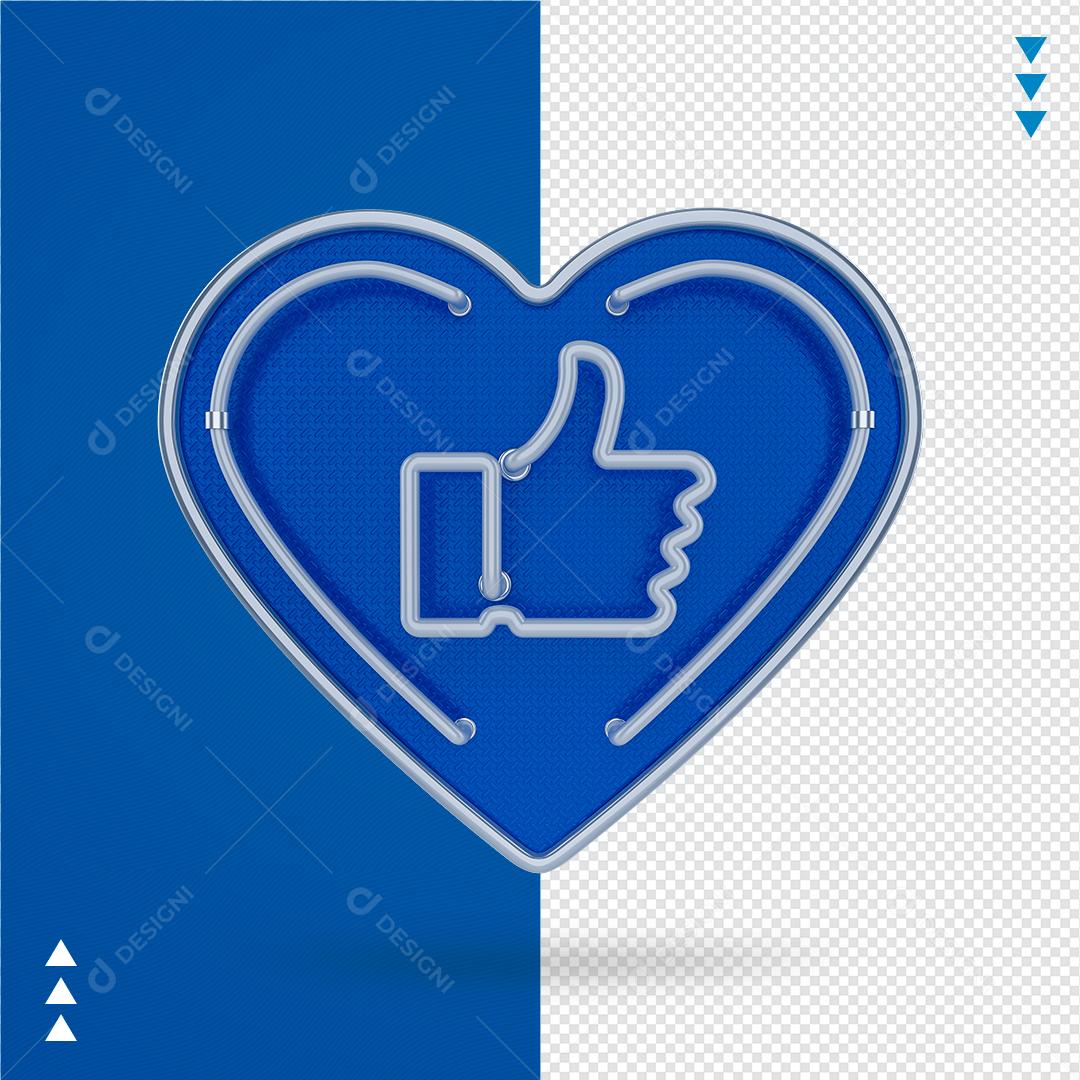 Elemento 3D para Composição Like Facebook Instagram PNG Transparente Sem Fundo