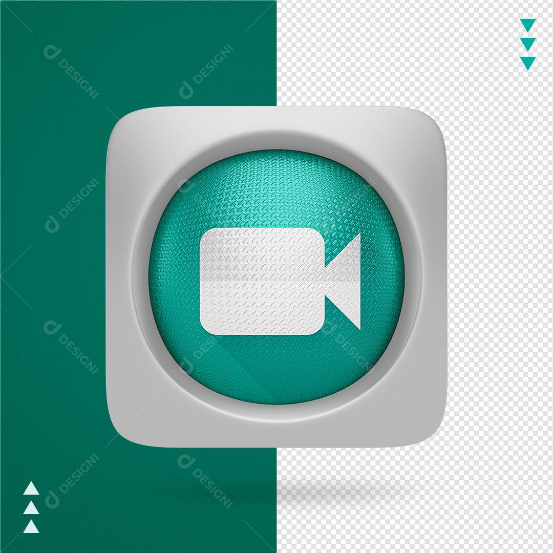 Ícone 3D Google Meet para Composição PNG Transparente Sem Fundo