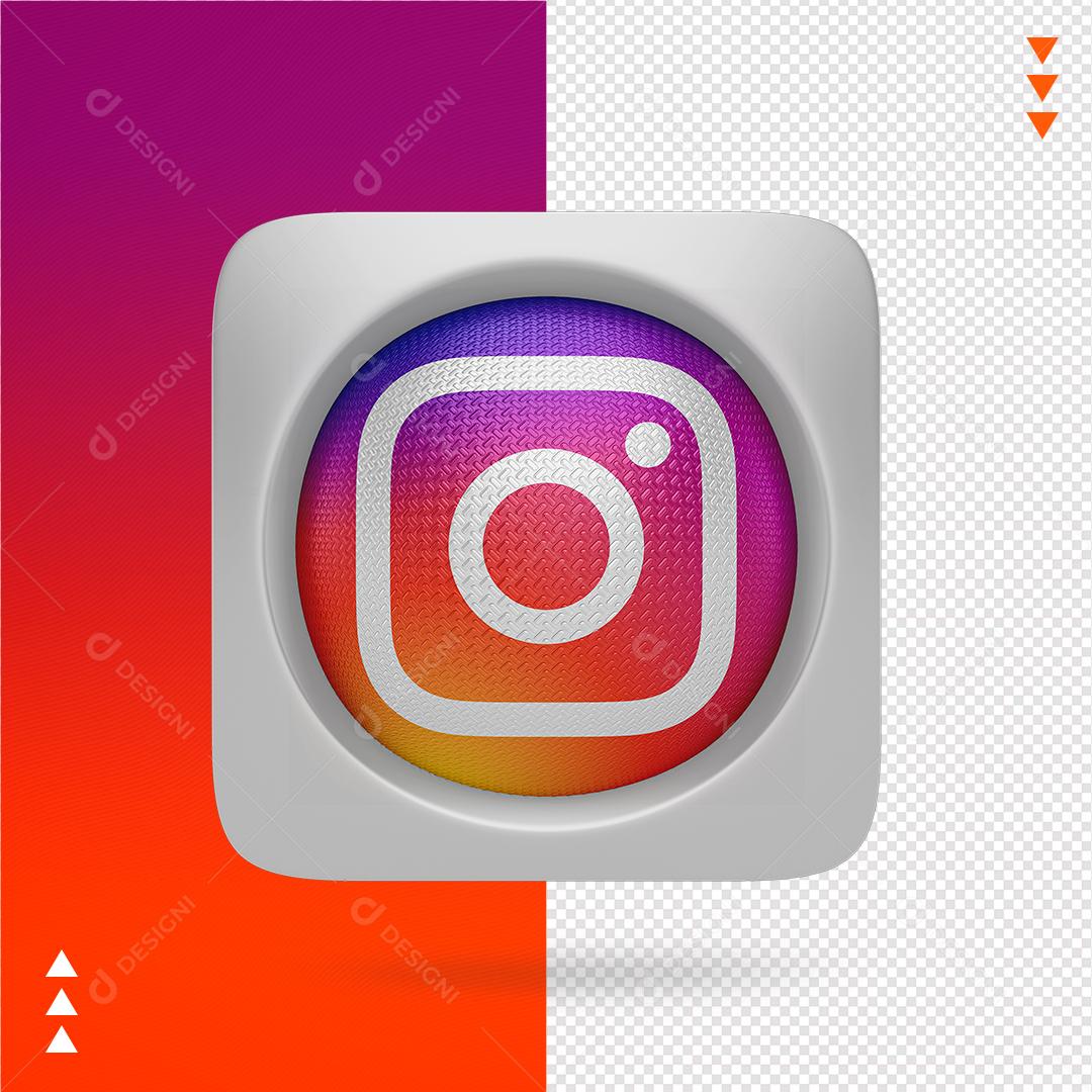Ícone 3D Instagram para Composição PNG Transparente Sem Fundo