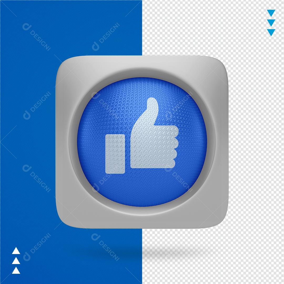Elemento 3D para Composição Like Facebook PNG Transparente Sem Fundo