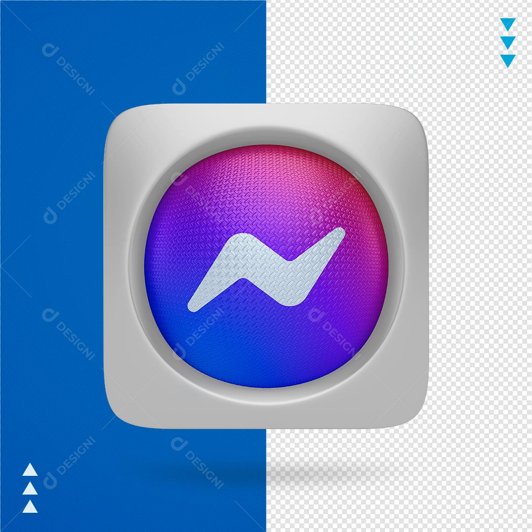 Ícone 3D Messenger para Composição PNG Transparente Sem Fundo