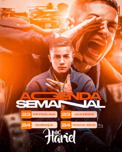 Flyer Agenda Semanal Artista Mc Hariel Social Media PSD Editável