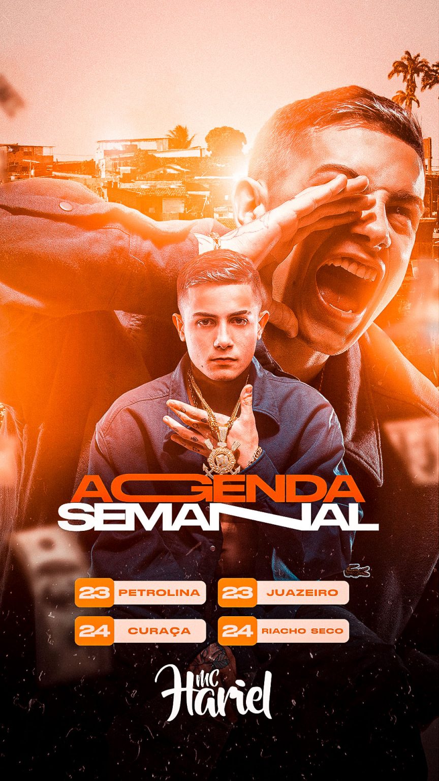 Flyer Story Agenda Semanal Artista Mc Hariel Social Media PSD Editável