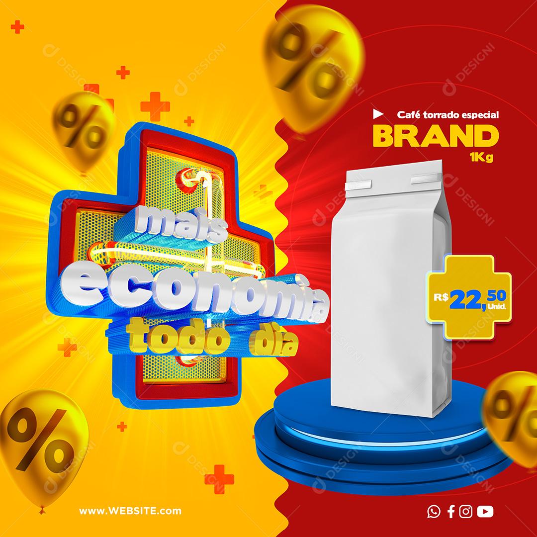 Café Torrado 1 KG Supermercado Social Media PSD Editável