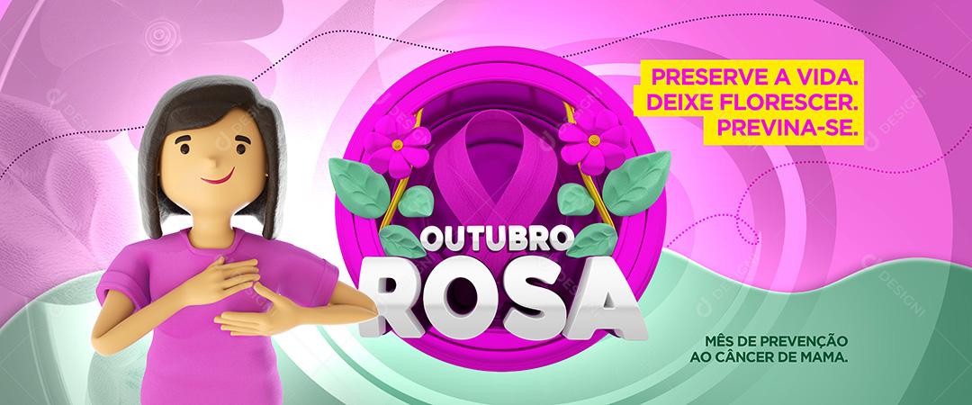 Outubro Rosa Câncer de Mama Social Media PSD Editável